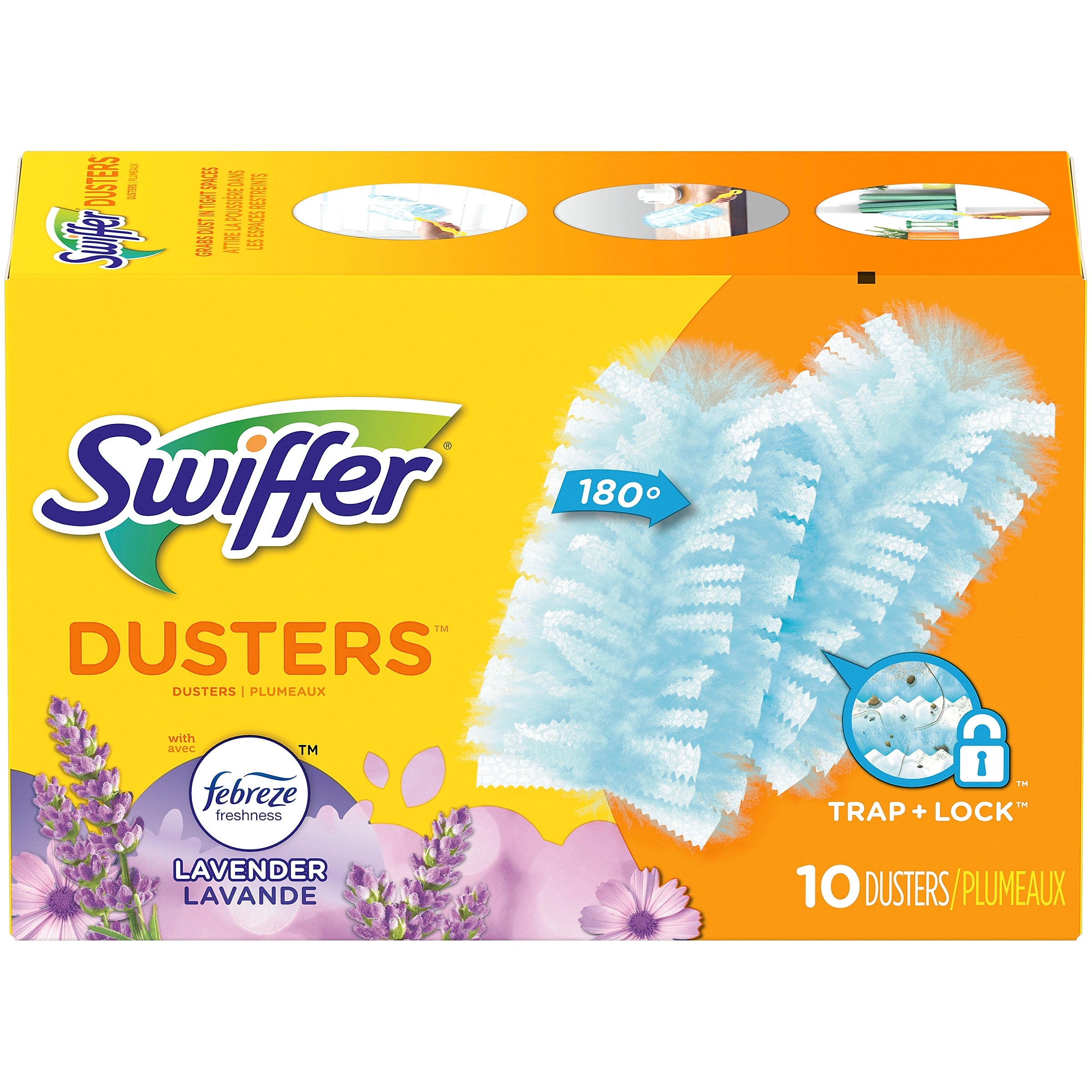 Swiffer Dusters Multi-Surface Synthetic Fiber Refills, Febreze Lavender Scent, Blue, 10/Pack