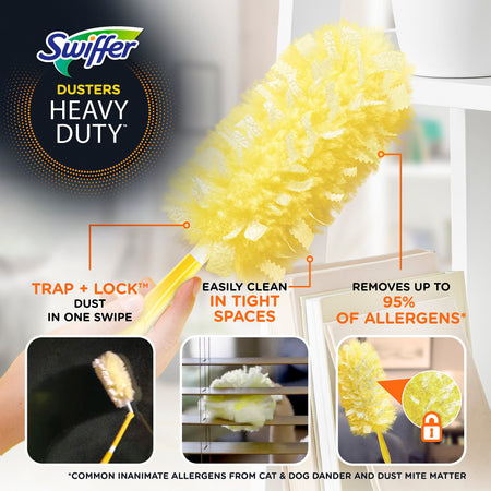 Swiffer Heavy Duty Duster Blend Refills, Yellow, 11/Box