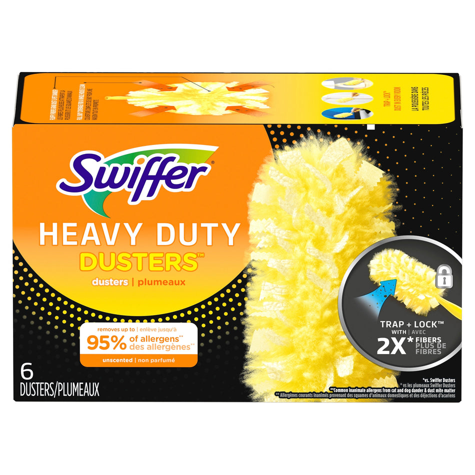 Swiffer Heavy Duty Duster Cloth Refills, Yellow, 6/Pack