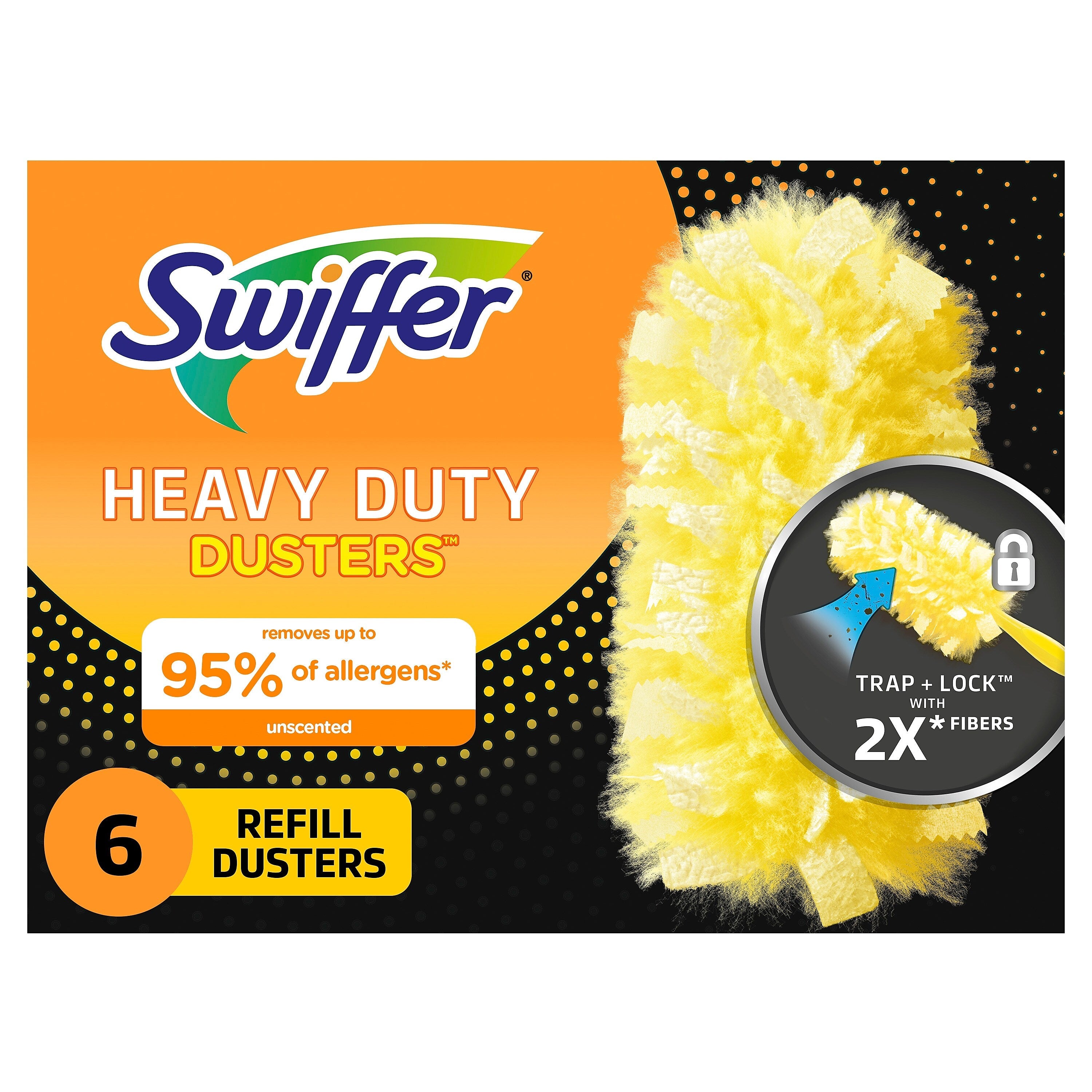 Swiffer Heavy Duty Duster Cloth Refills, Yellow, 6/Pack