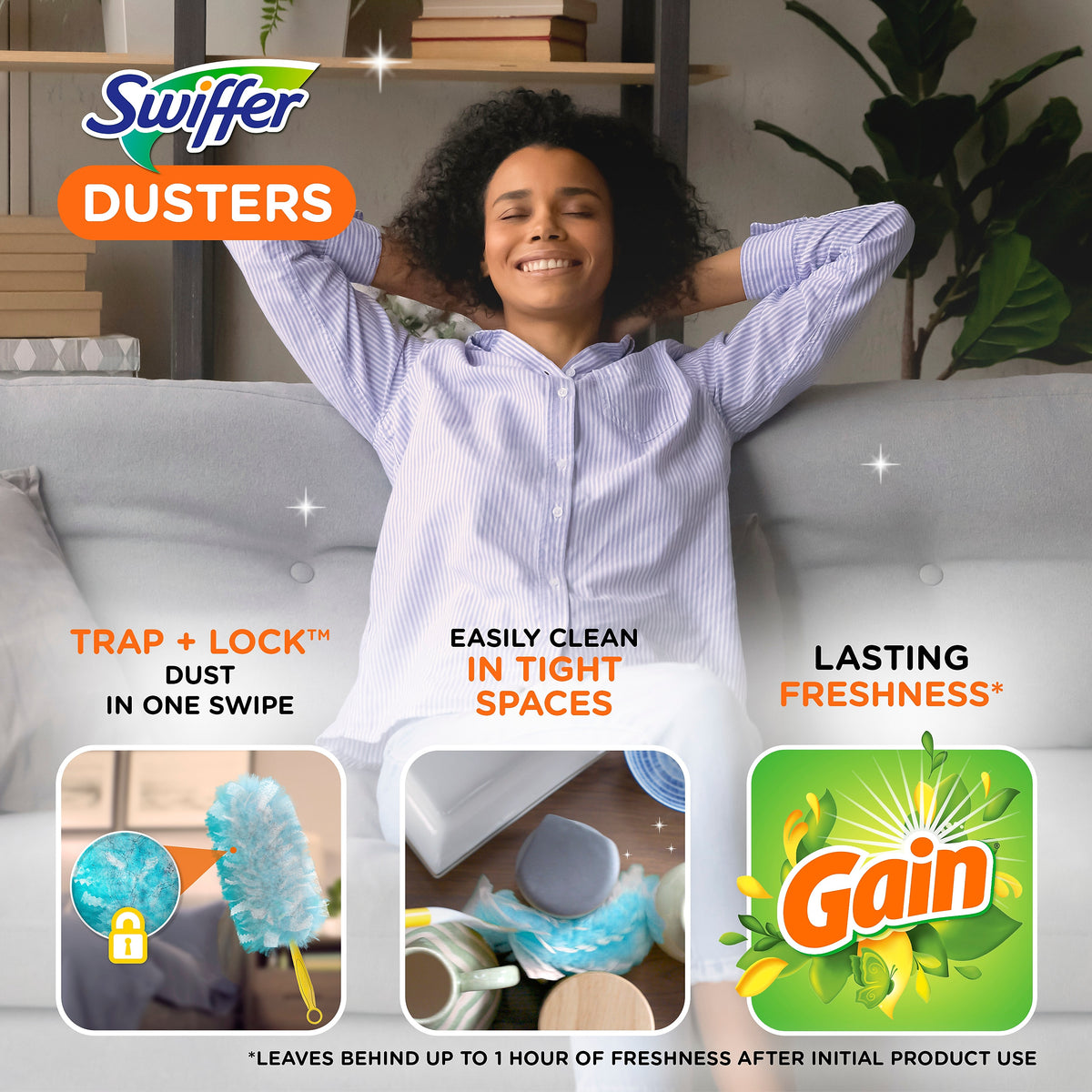 Swiffer Heavy Duty Dusters Refills, Gain, Blue, 18/Pack