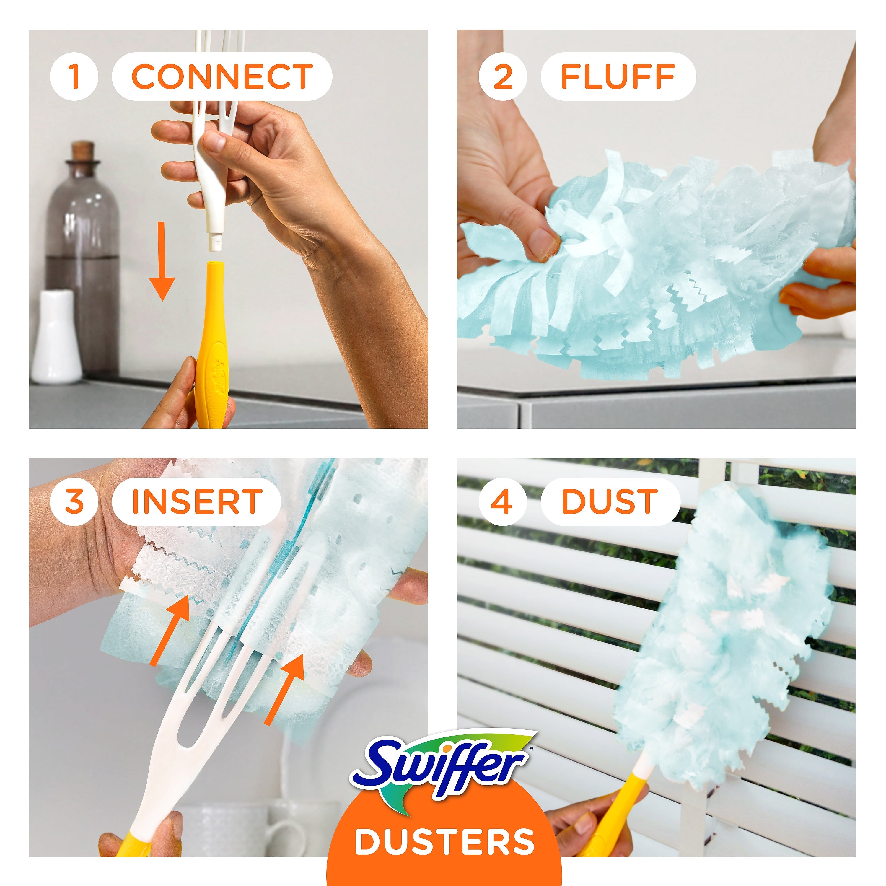 Swiffer Heavy Duty Dusters Starter Kit, Gain, Blue