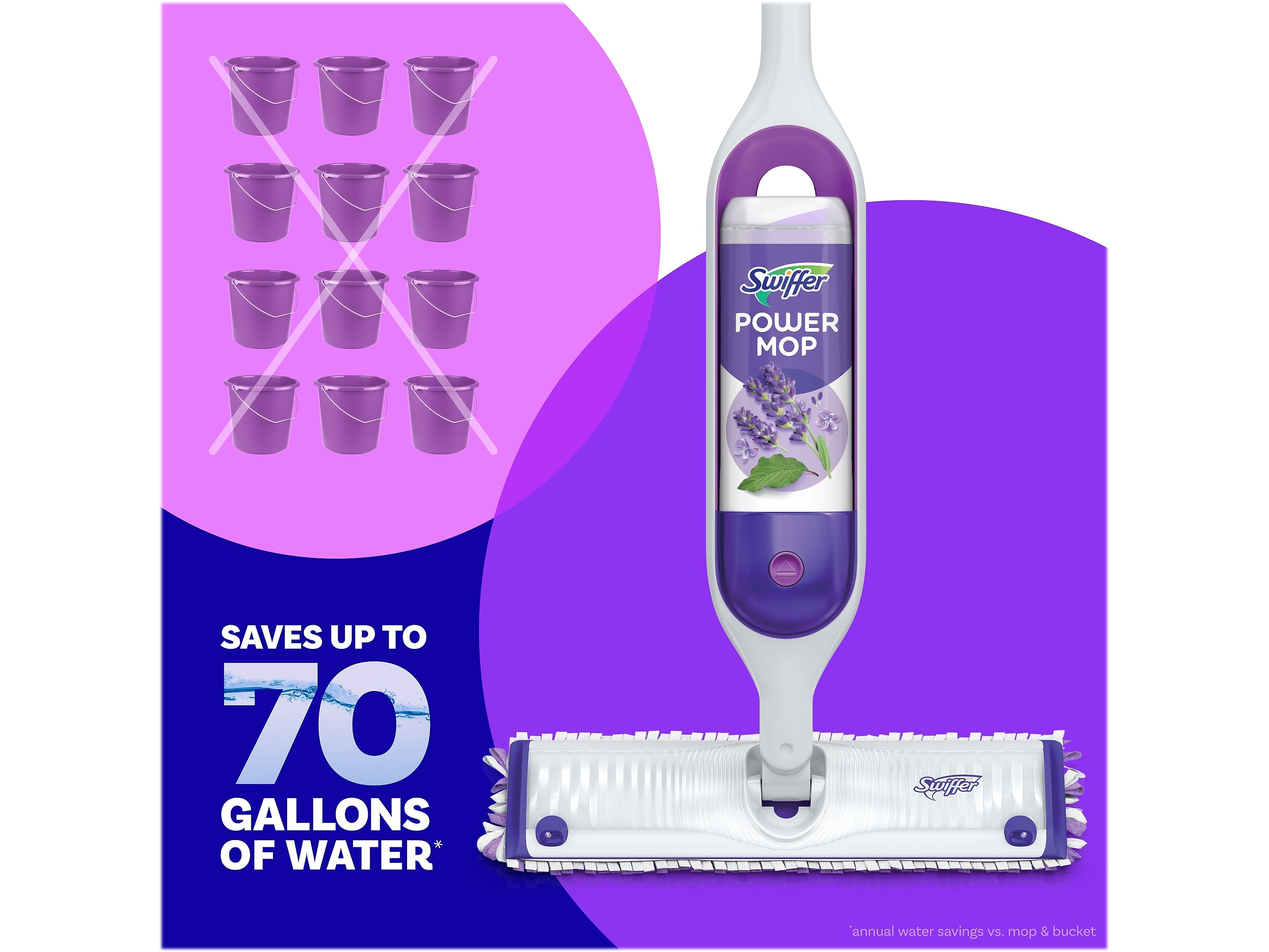 Swiffer PowerMop Deodorizing Floor Cleaner Refill, Lavender Scent, 25.3 Fl. Oz.