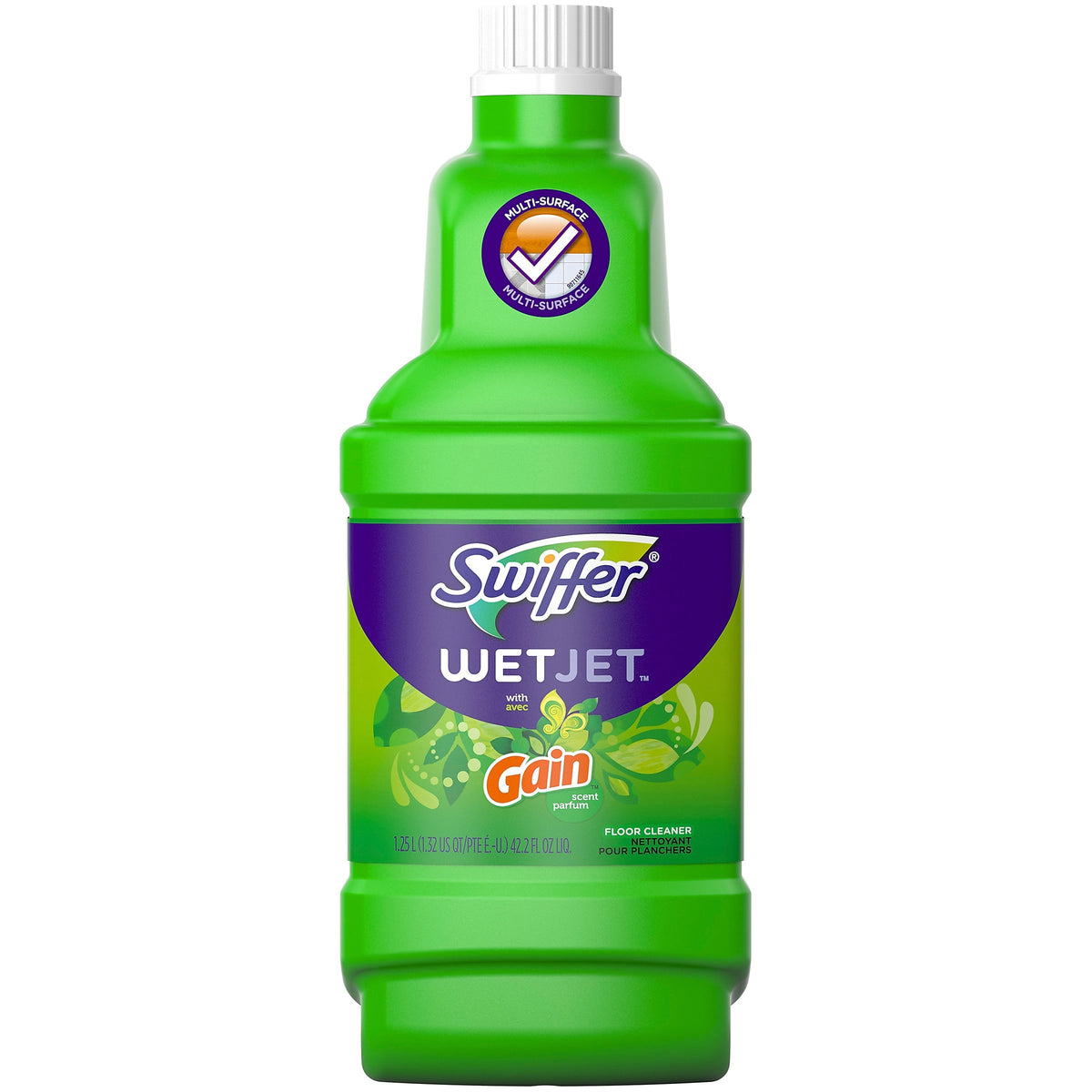 Swiffer WetJet Multi-Purpose Floor and Hardwood Liquid Cleaner Solution Refill, Gain Scent, 42.2 fl oz