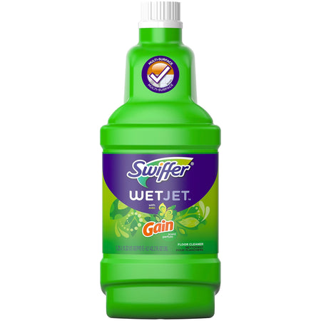 Swiffer WetJet Multi-Purpose Floor and Hardwood Liquid Cleaner Solution Refill, Gain Scent, 42.2 fl oz