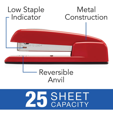 Swingline 747 Desktop Stapler, 30-Sheet Capacity, Staples Included, Red