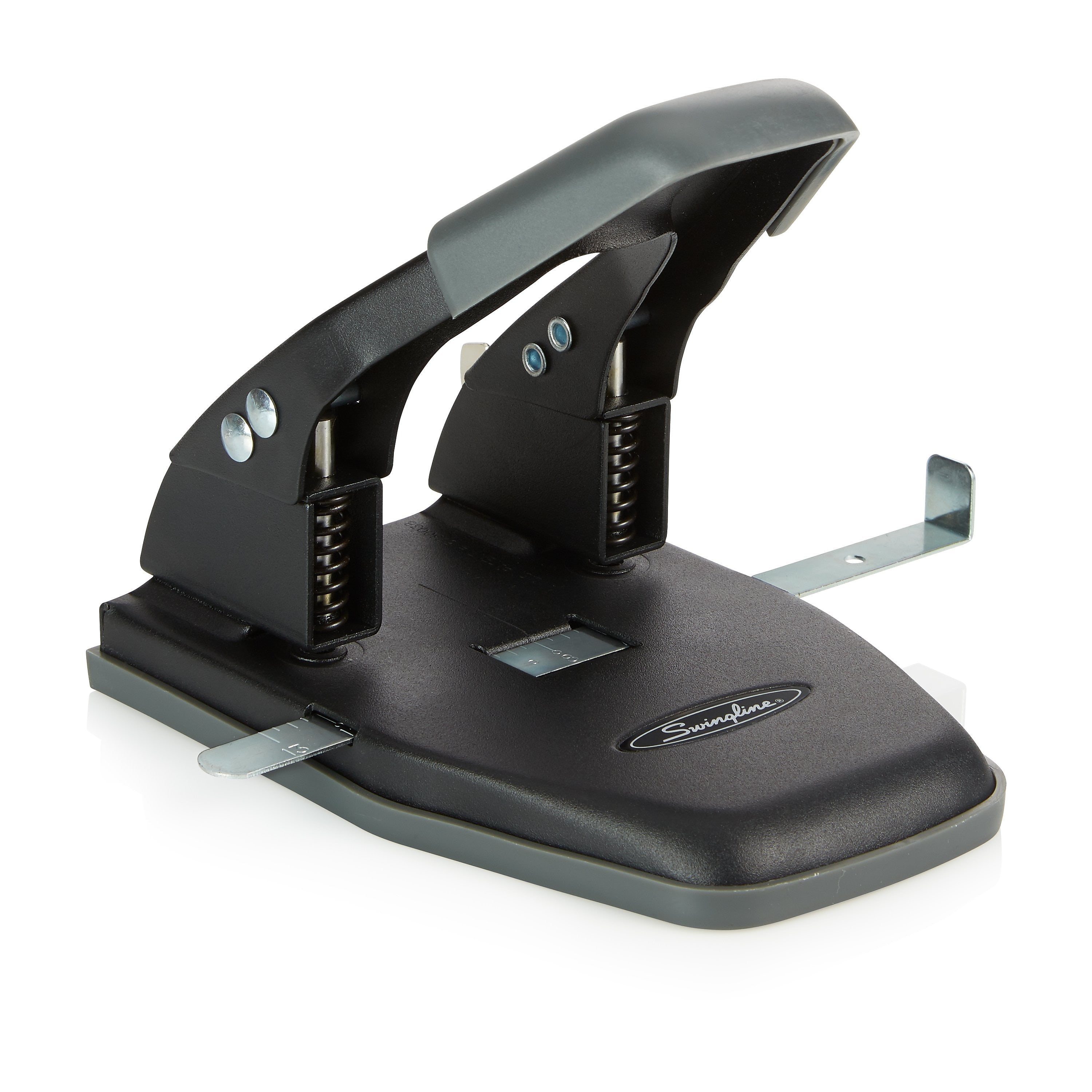 Swingline Comfort Handle Desktop 2-Hole Punch, 28 Sheet Capacity, Black/Gray