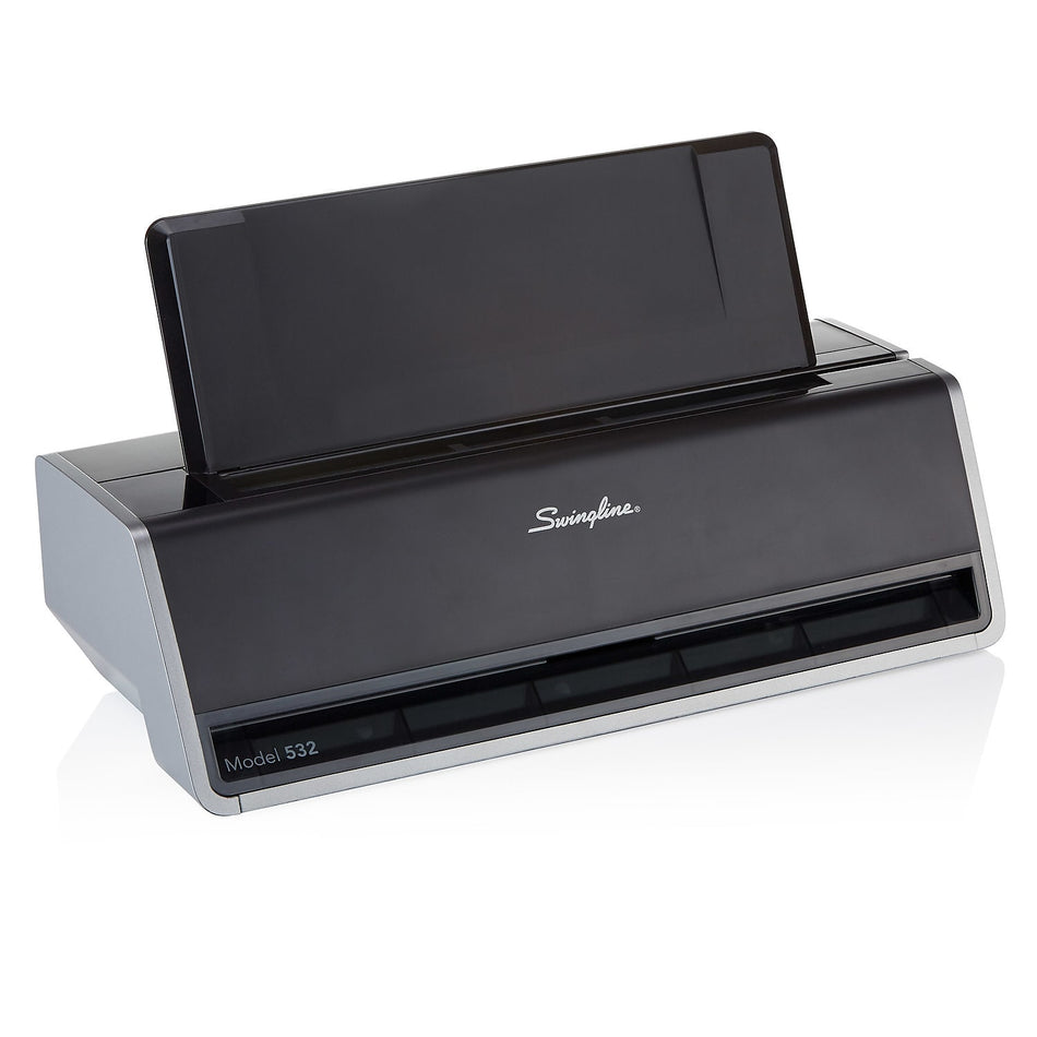 Swingline Commercial Electric Desktop 2-Hole Punch, 28 Sheet Capacity, Black & Gray