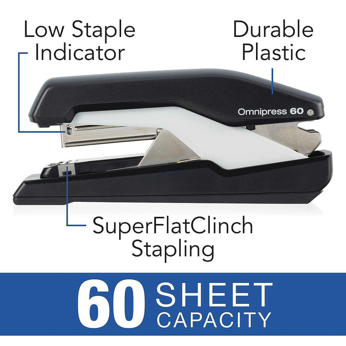 Swingline Desktop Stapler, 60-Sheet Capacity, Staples Included, Black/Grey