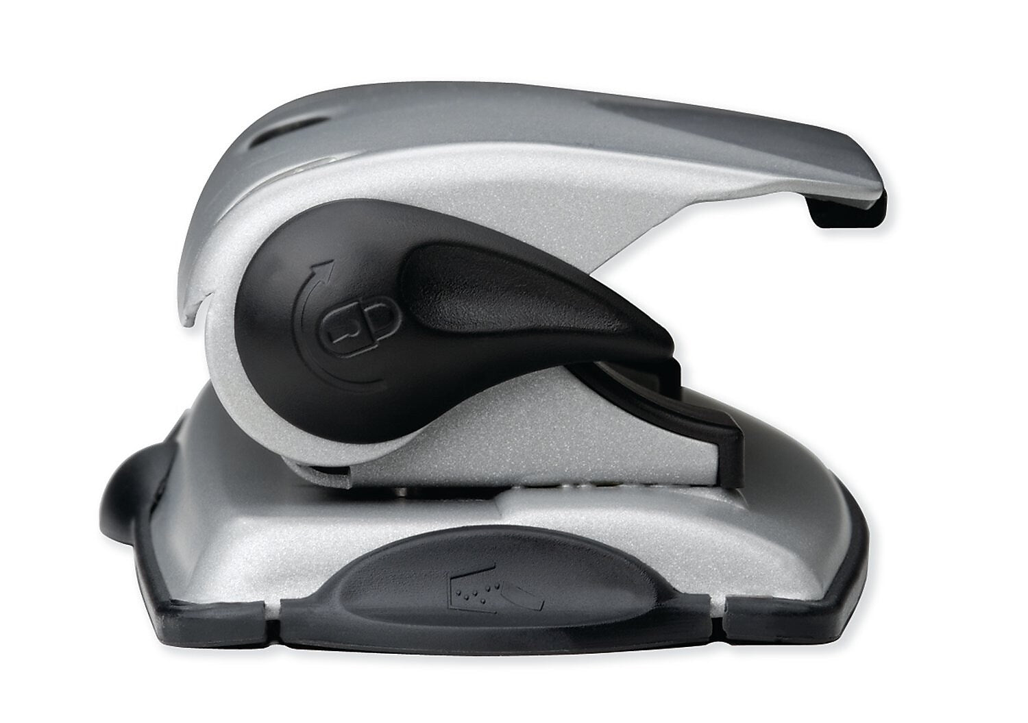 Swingline EasyView Desktop 3-Hole Punch, 12 Sheet Capacity, Silver/Black