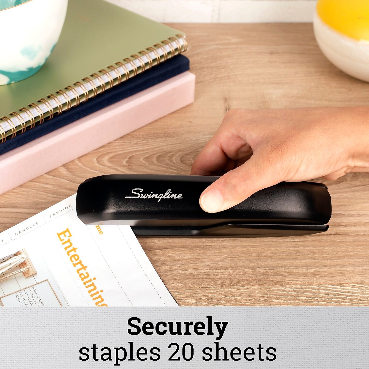 Swingline Eco Friendly Desktop Stapler, 20-Sheet Capacity, Staples Included, Black