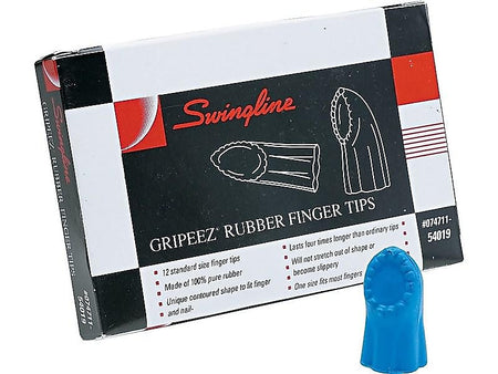 Swingline Gripeez Medium Finger Pad, Blue, Dozen