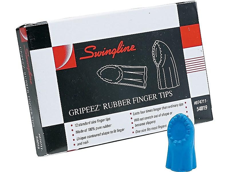 Swingline Gripeez Medium Finger Pad, Blue, Dozen