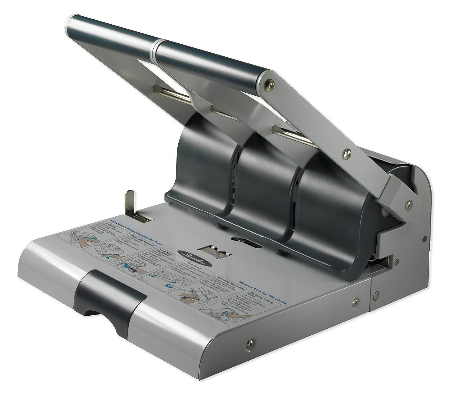 Swingline High Capacity Desktop Adjustable Hole Punch, 160 Sheet Capacity, Gray