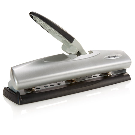 Swingline LightTouch Desktop Adjustable Hole Punch, 20 Sheet Capacity, Black/Silver