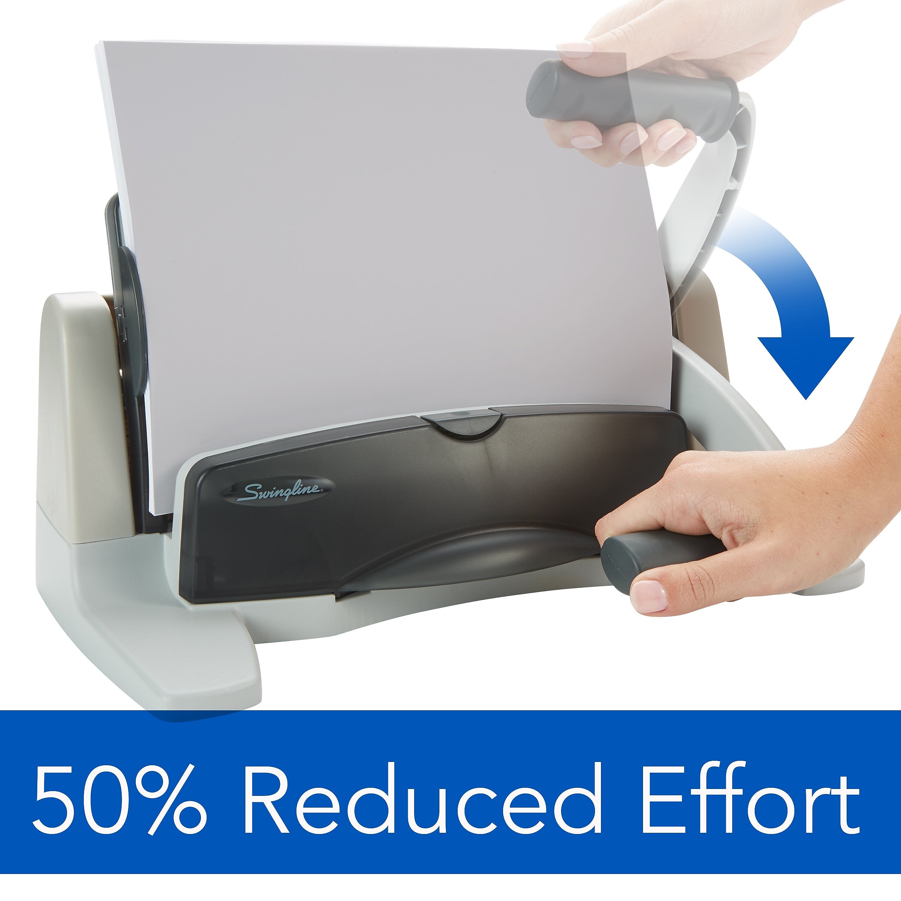 Swingline LightTouch Desktop Adjustable Hole Punch, 40 Sheet Capacity, Gray