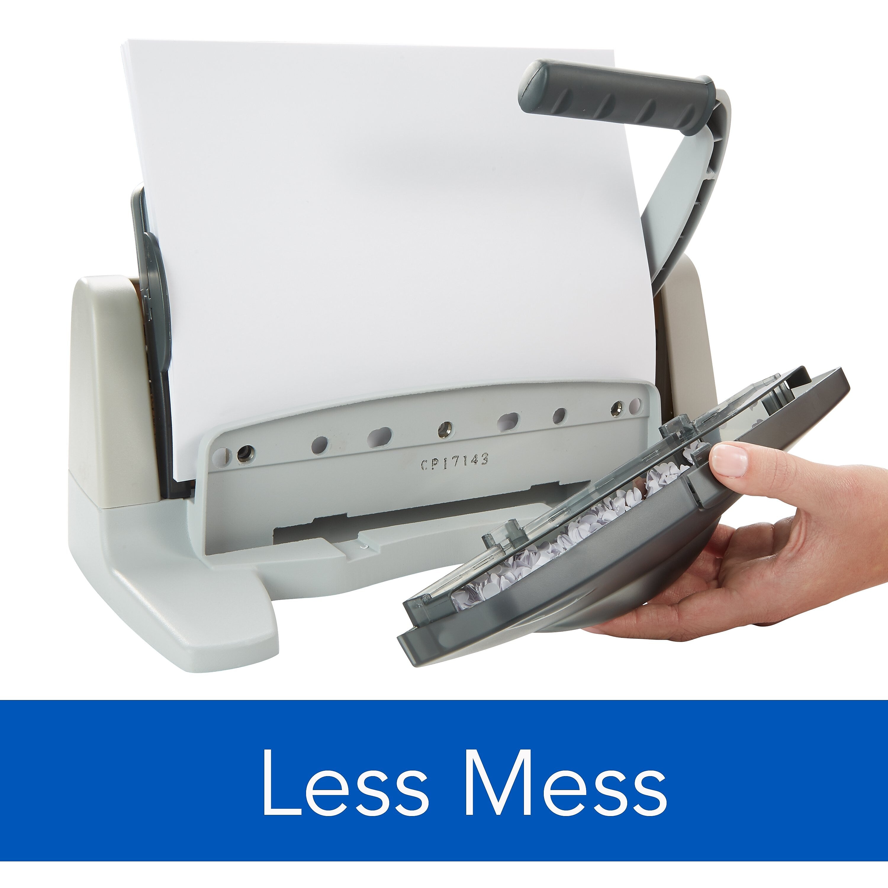 Swingline LightTouch Desktop Adjustable Hole Punch, 40 Sheet Capacity, Gray