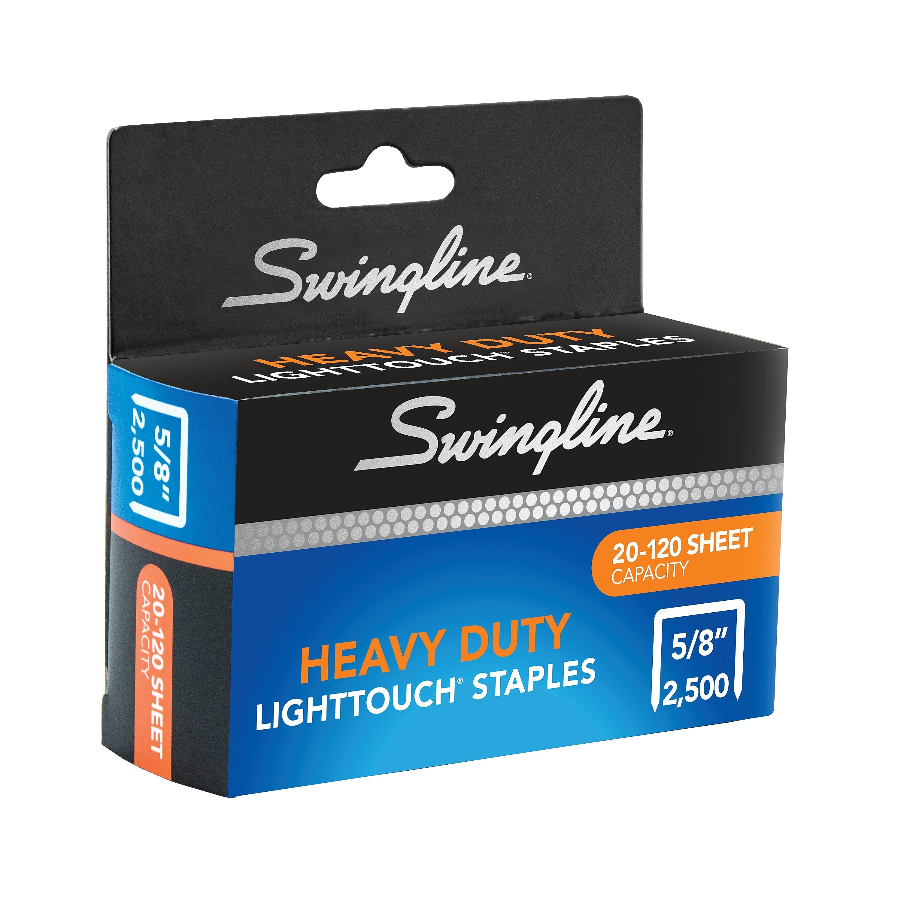 Swingline LightTouch Heavy Duty 5/8" Length High Capacity Staples, Full Strip, 2500/Box