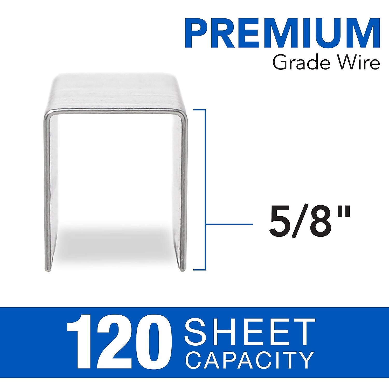 Swingline LightTouch Heavy Duty 5/8" Length High Capacity Staples, Full Strip, 2500/Box