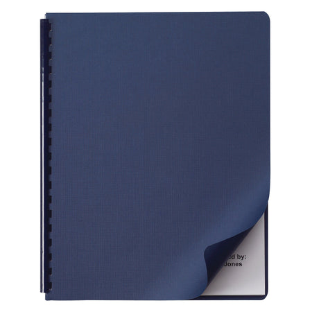 Swingline Linen Textured Presentation Covers for Binding Systems, Navy, 11-1/4 x 8-3/4, 50/Pk