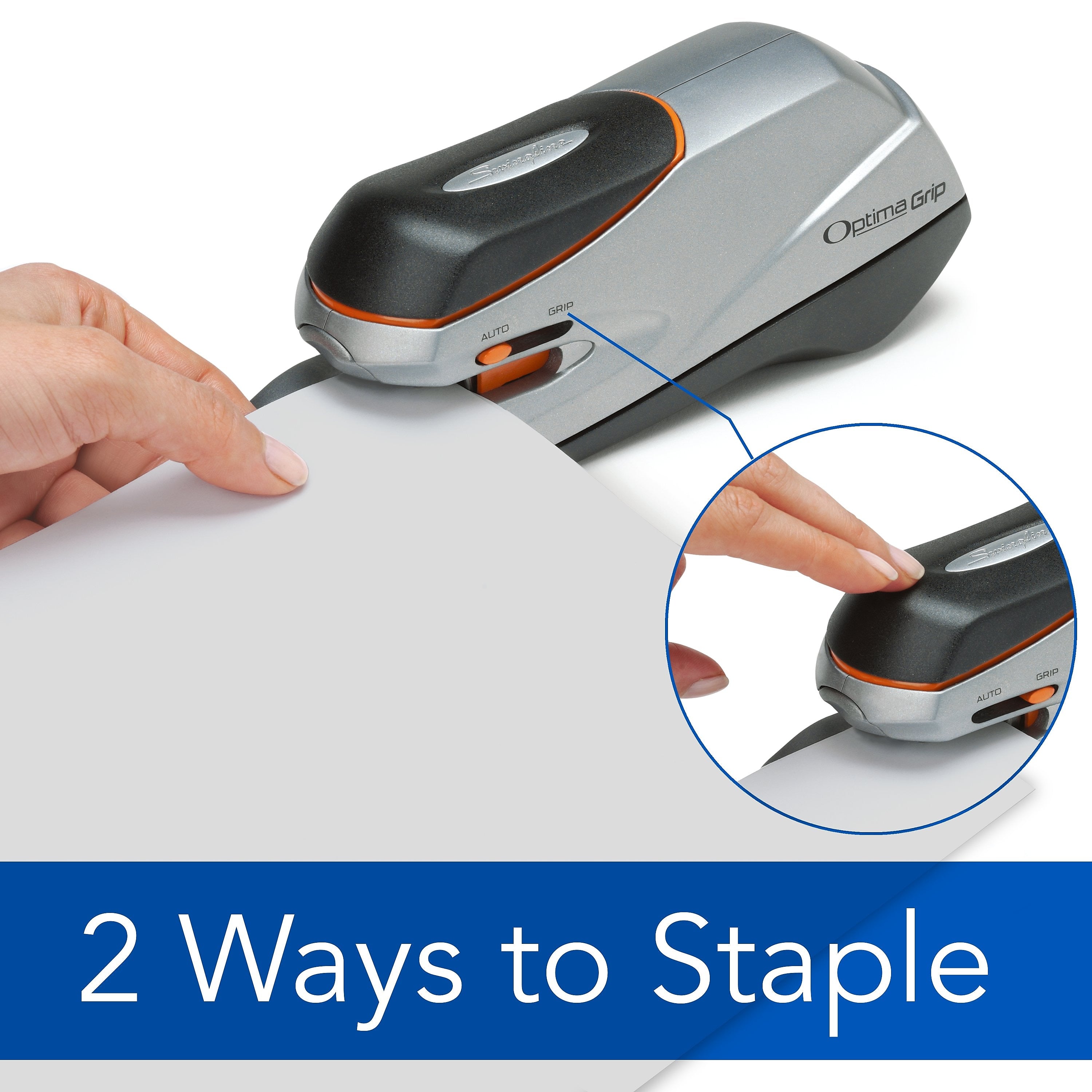 Swingline Optima 20 Electric Handheld Stapler, 20-Sheet Capacity, Staples Included, Gray/Silver