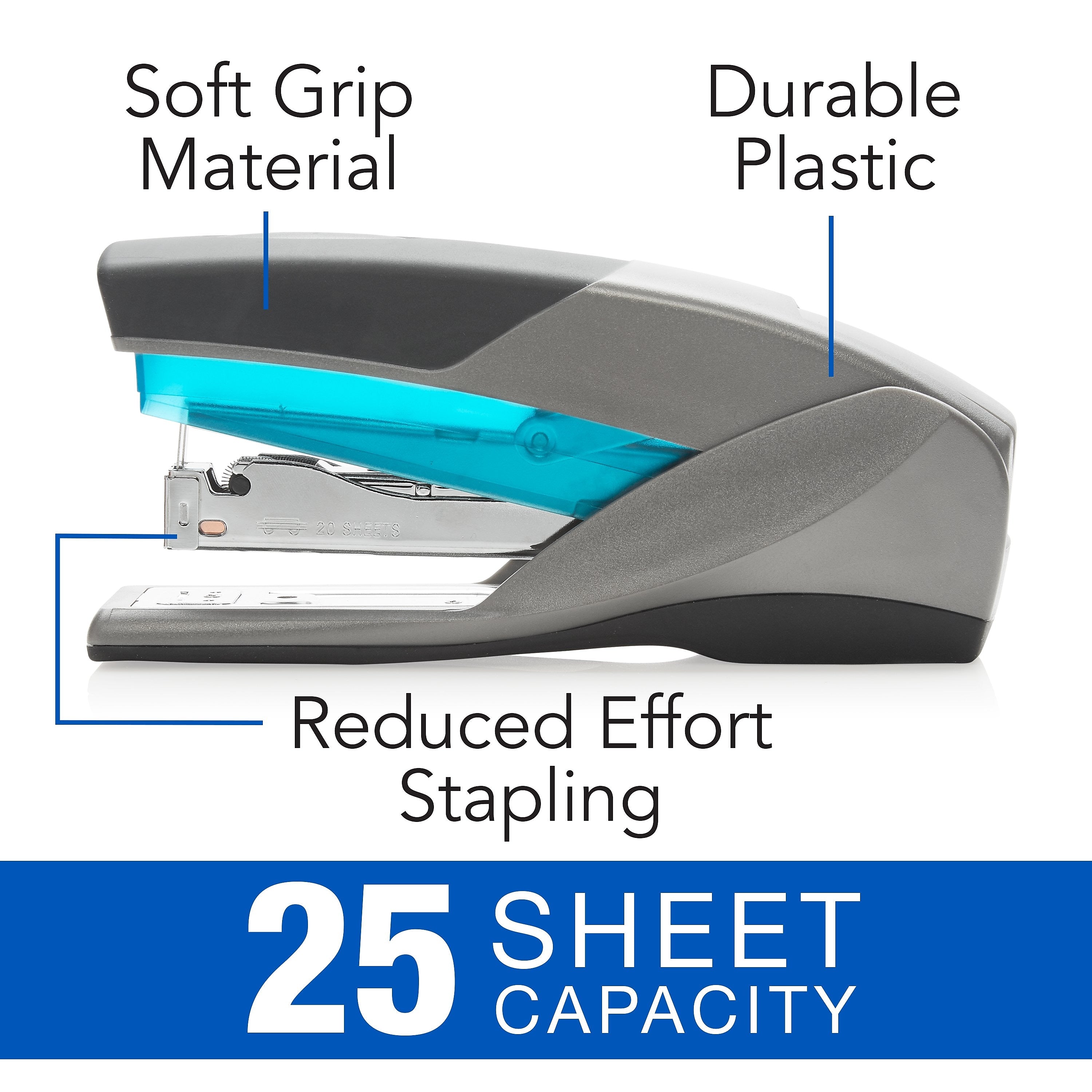 Swingline Optima 25 Desktop Stapler, 25-Sheet Capacity, Staples Included, Blue/Gray