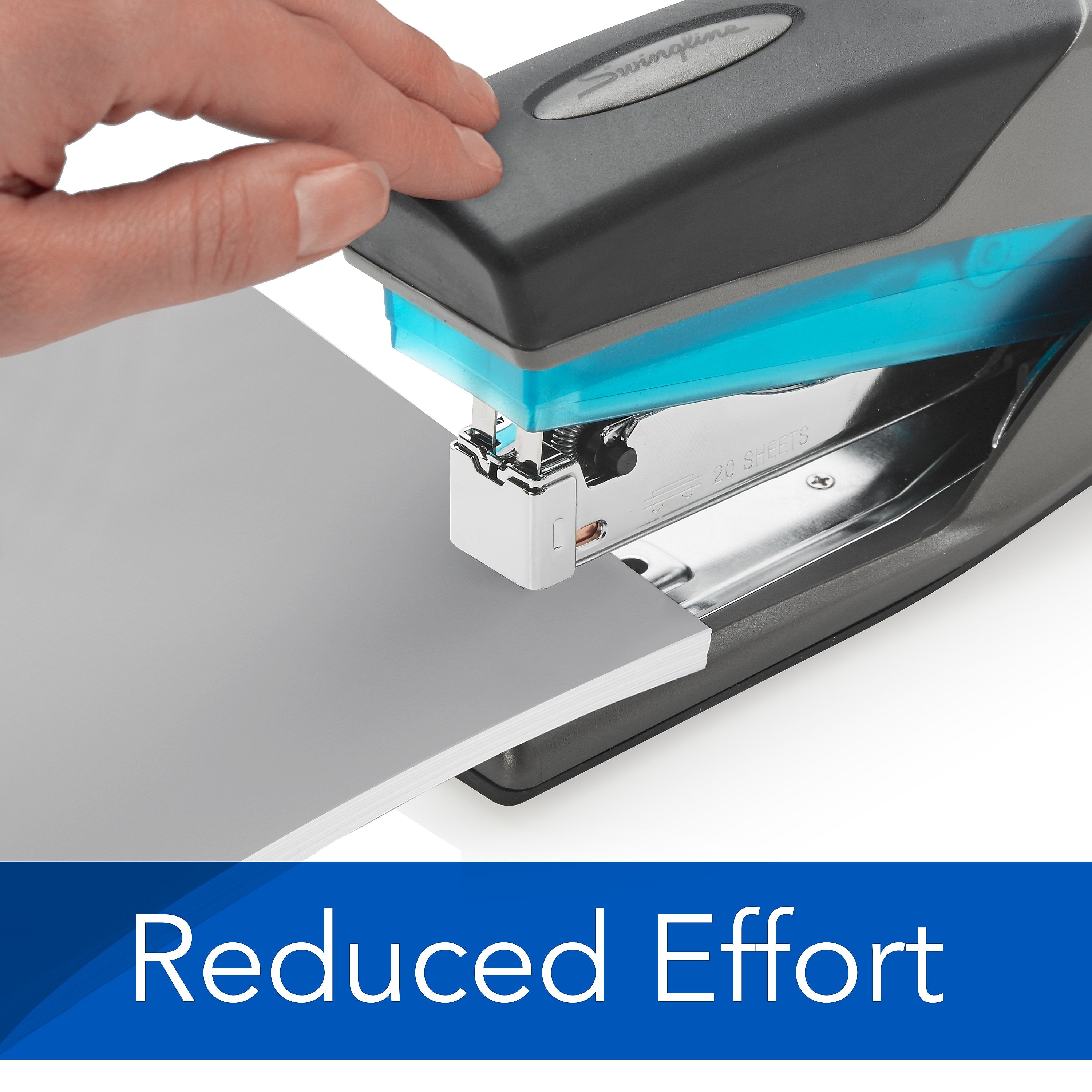 Swingline Optima 25 Desktop Stapler, 25-Sheet Capacity, Staples Included, Blue/Gray