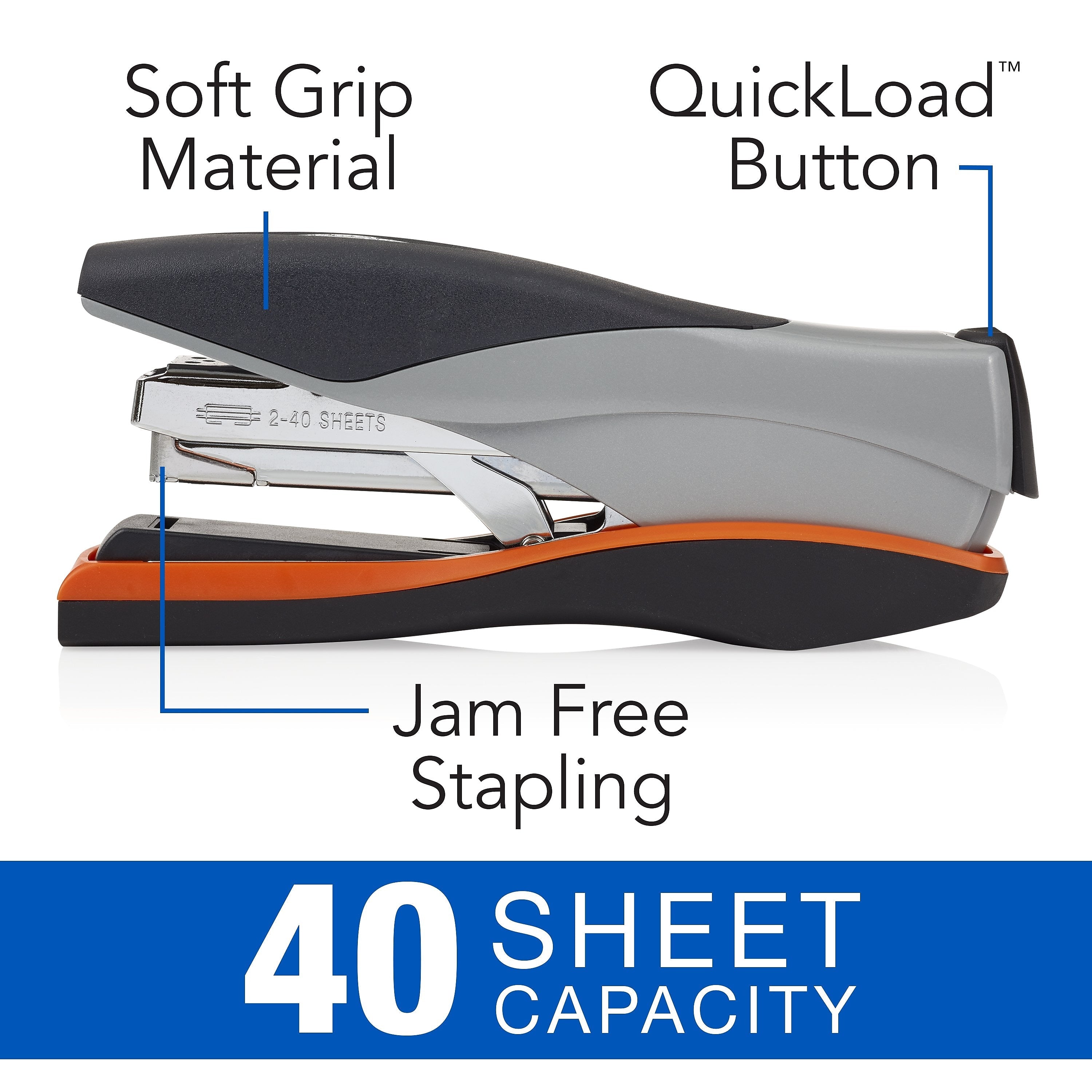 Swingline Optima 40 Desktop Stapler, 40-Sheet Capacity, Staples Included, Silver/Black
