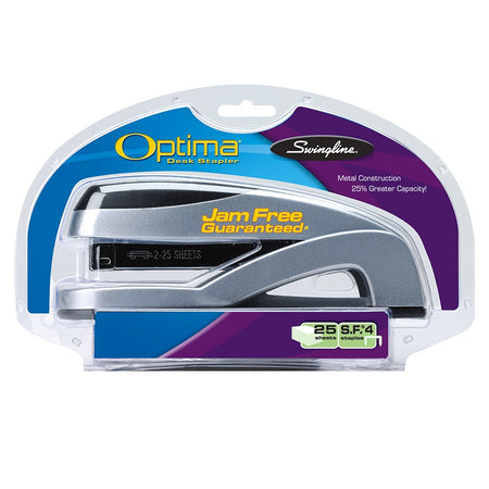 Swingline Optima Desktop Stapler, 25-Sheet Capacity, Staples Included, Silver