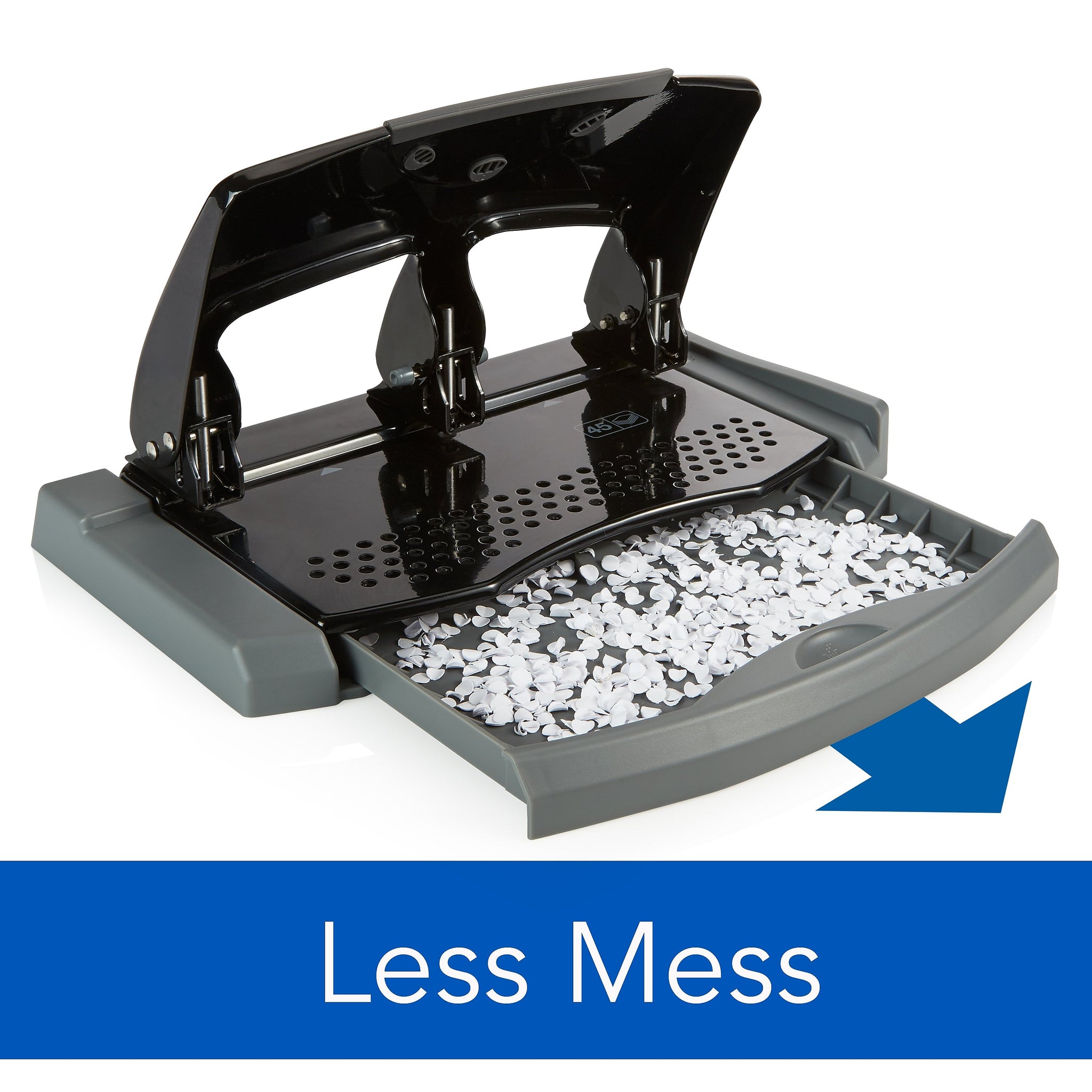 Swingline SmartTouch Low Force Desktop 3-Hole Punch, 45 Sheet Capacity, Black/Gray