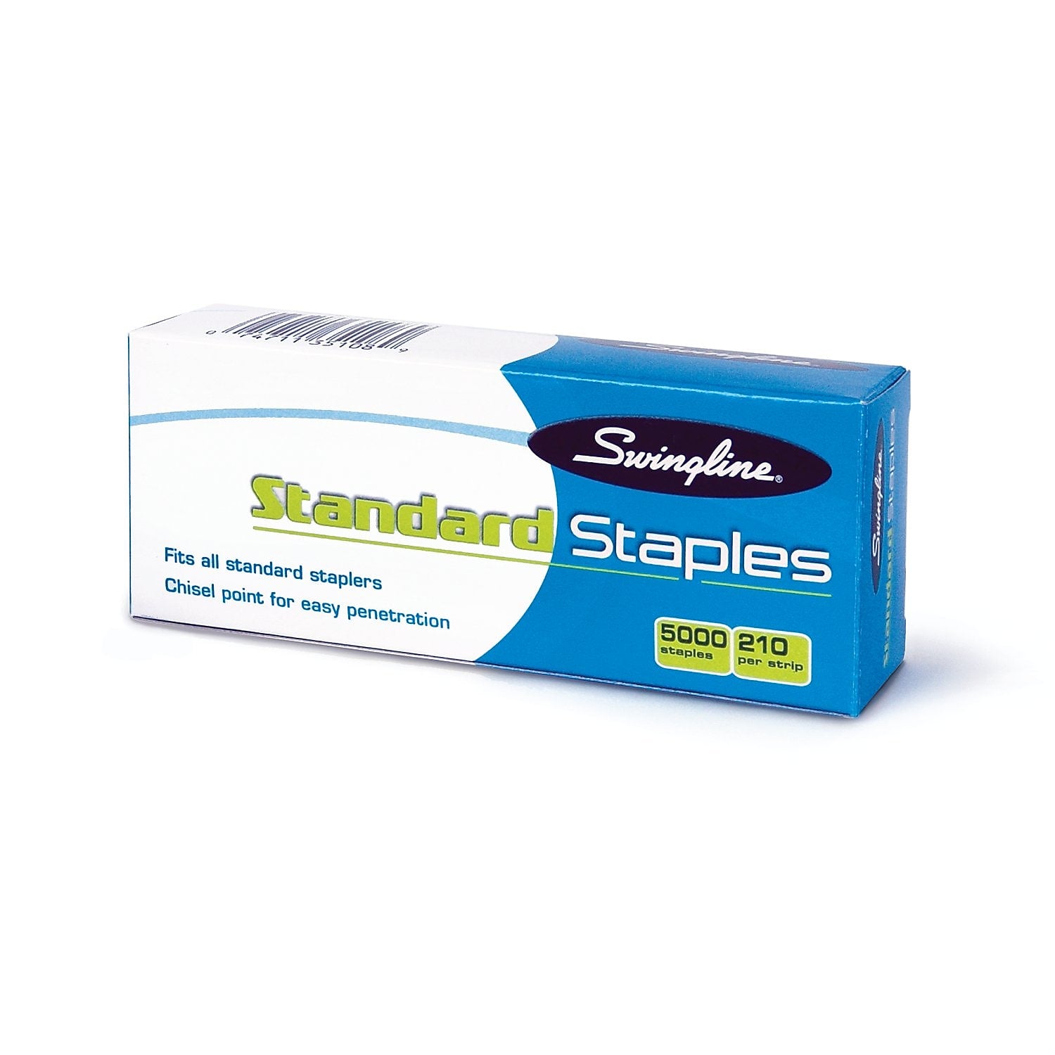 Swingline Standard Staples, 1/4" Leg Length, 5,000 Staples/Box, 100 Boxes/Carton