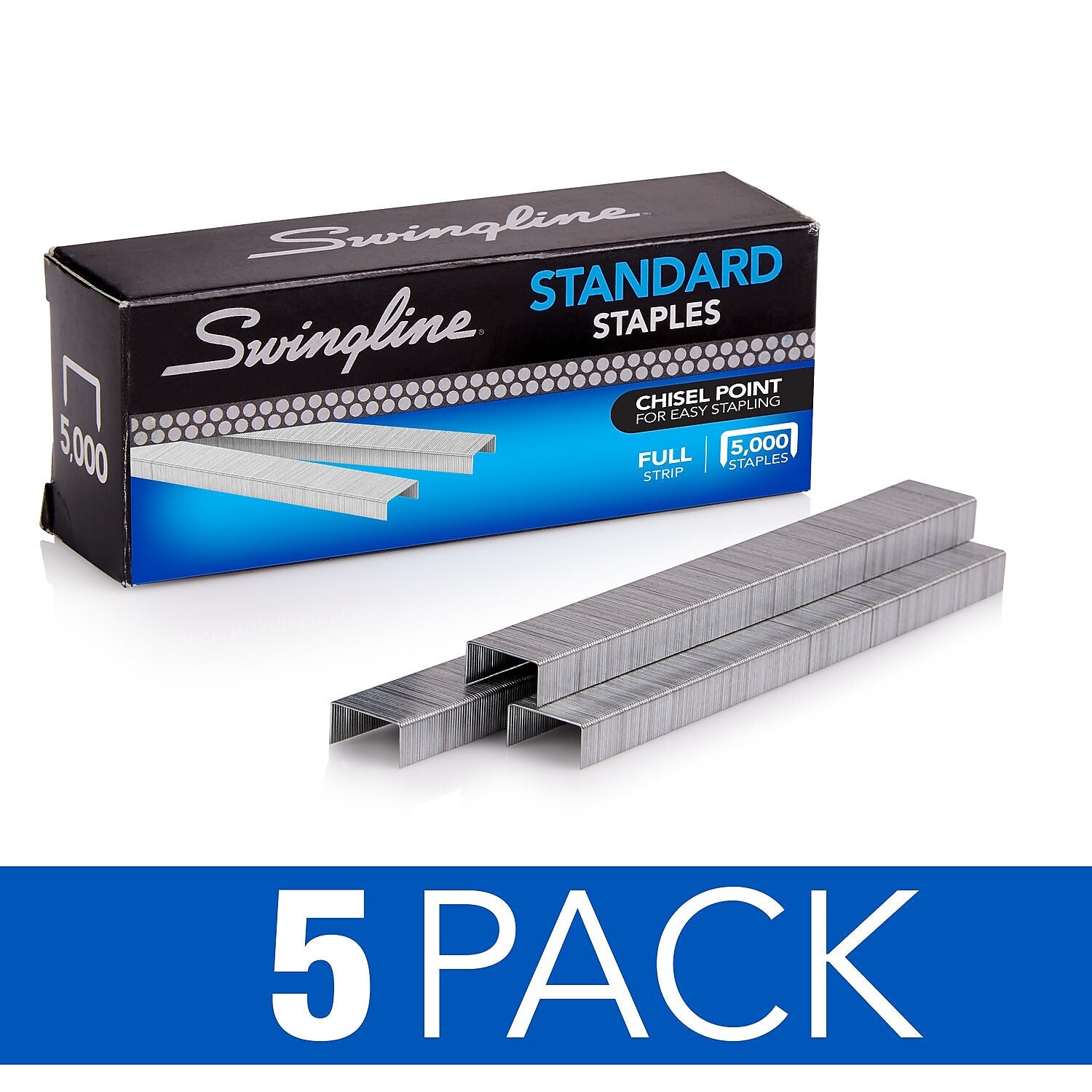 Swingline Standard Staples, 1/4" Leg Length, 5,000/Per Pack, 50 Pack/Carton