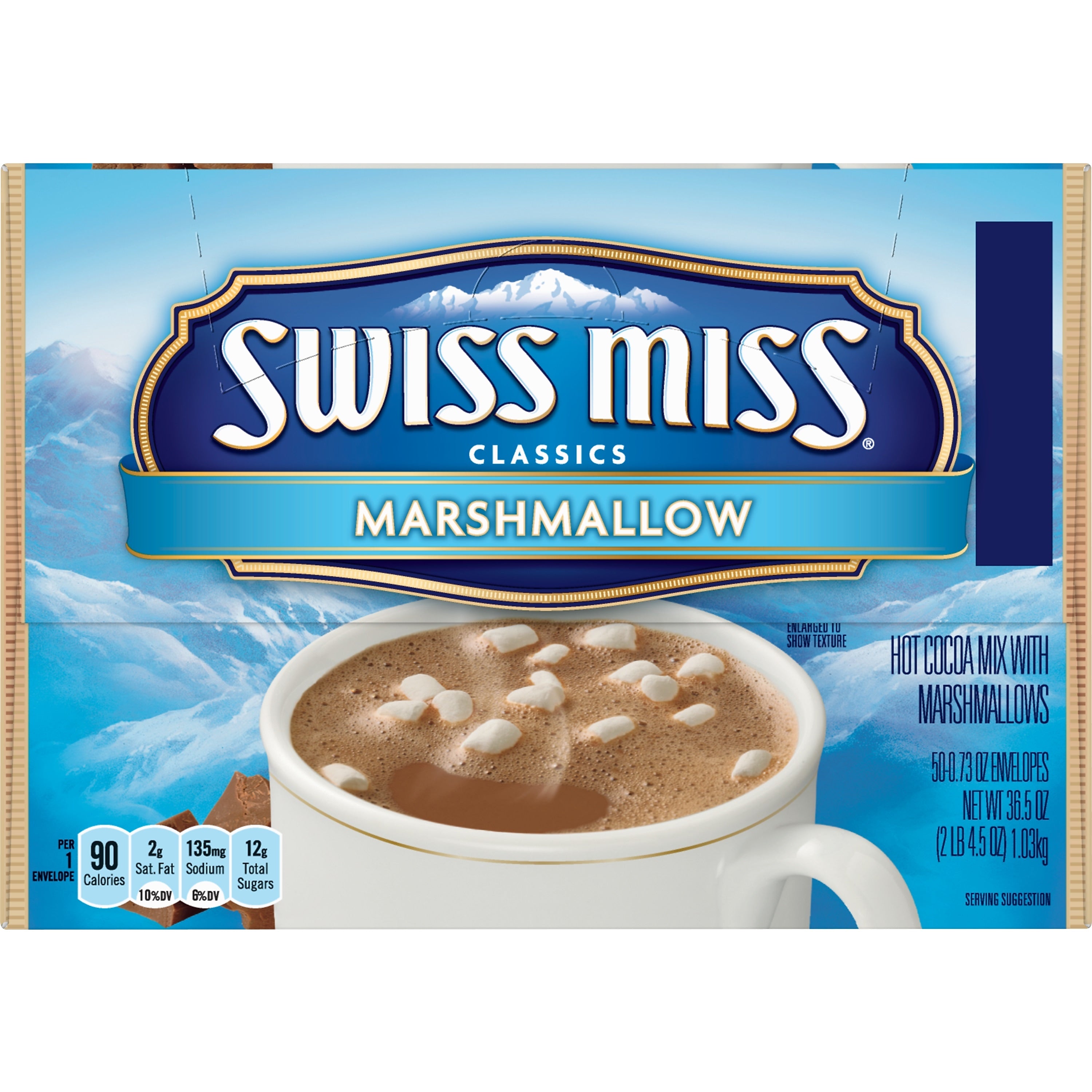 Swiss Miss Marshmallows Cocoa, 0.73 Oz., 50/Box