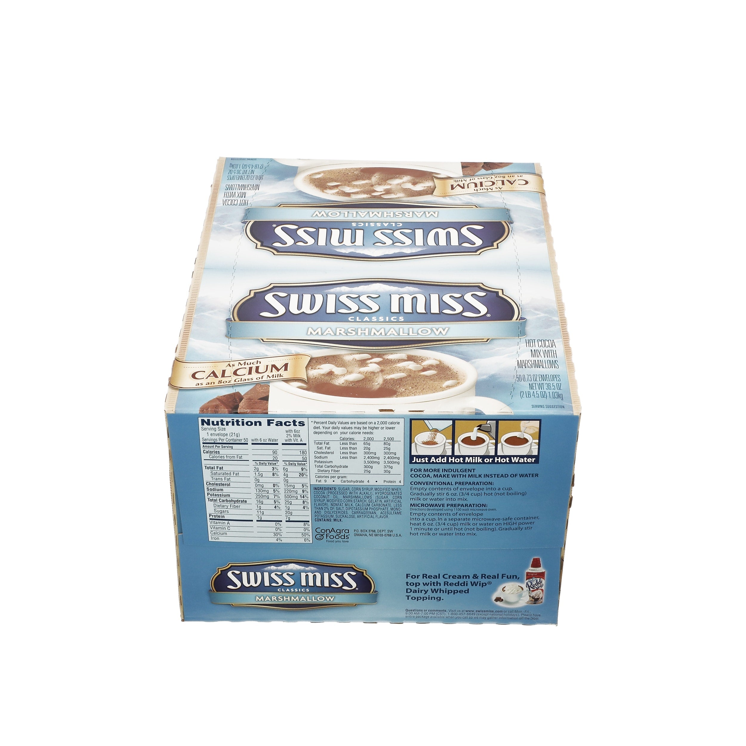 Swiss Miss Marshmallows Cocoa, 0.73 Oz., 50/Box