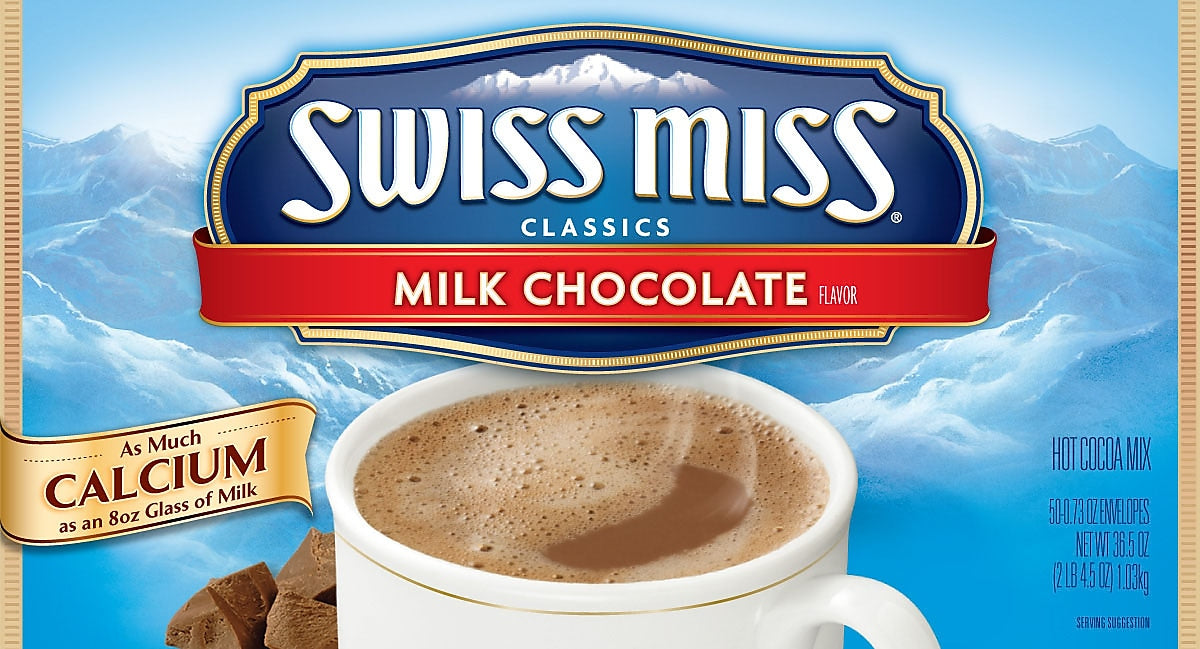 Swiss Miss Milk Chocolate Cocoa, 0.73 Oz., 50/Box