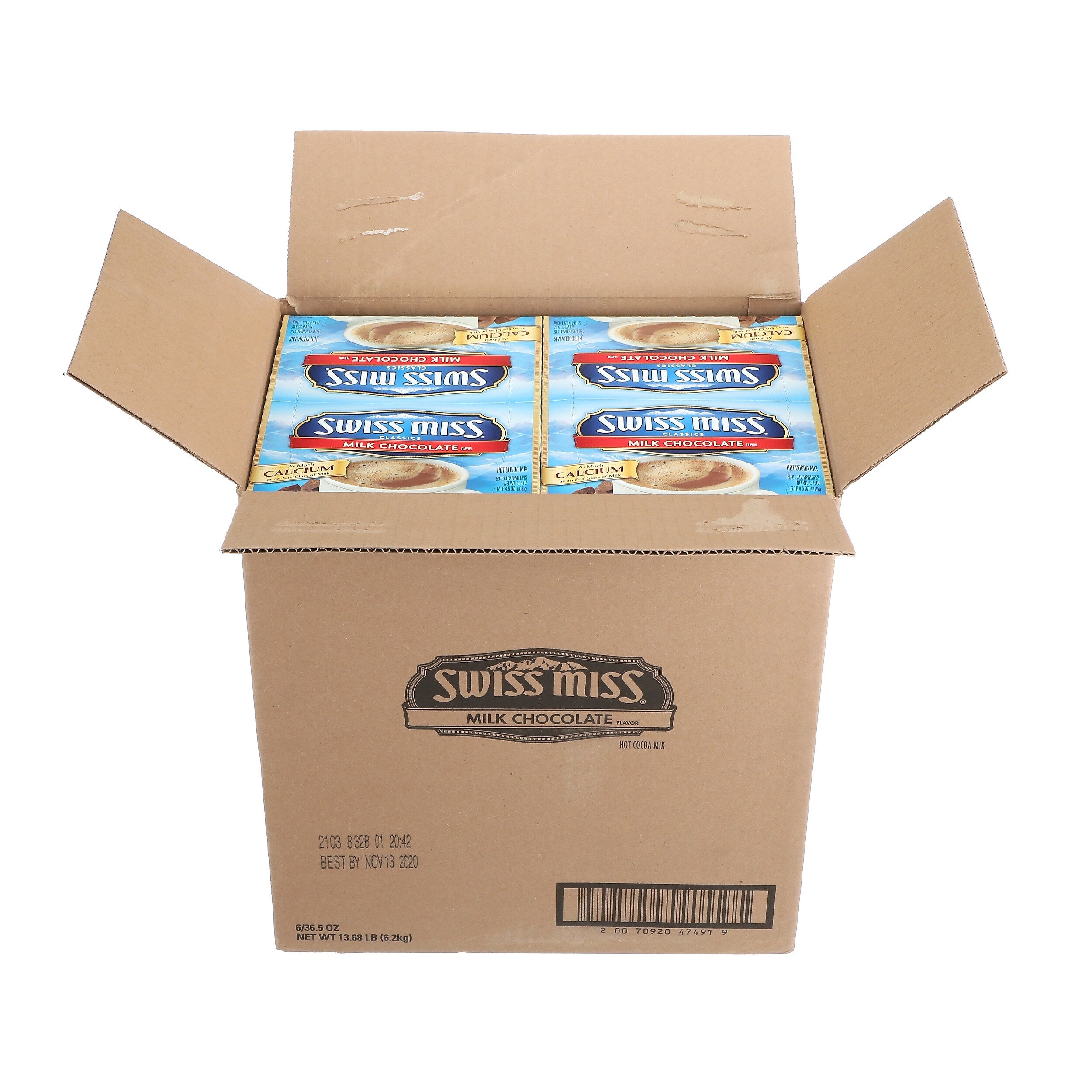 Swiss Miss Milk Chocolate Cocoa, 0.73 Oz., 50/Box