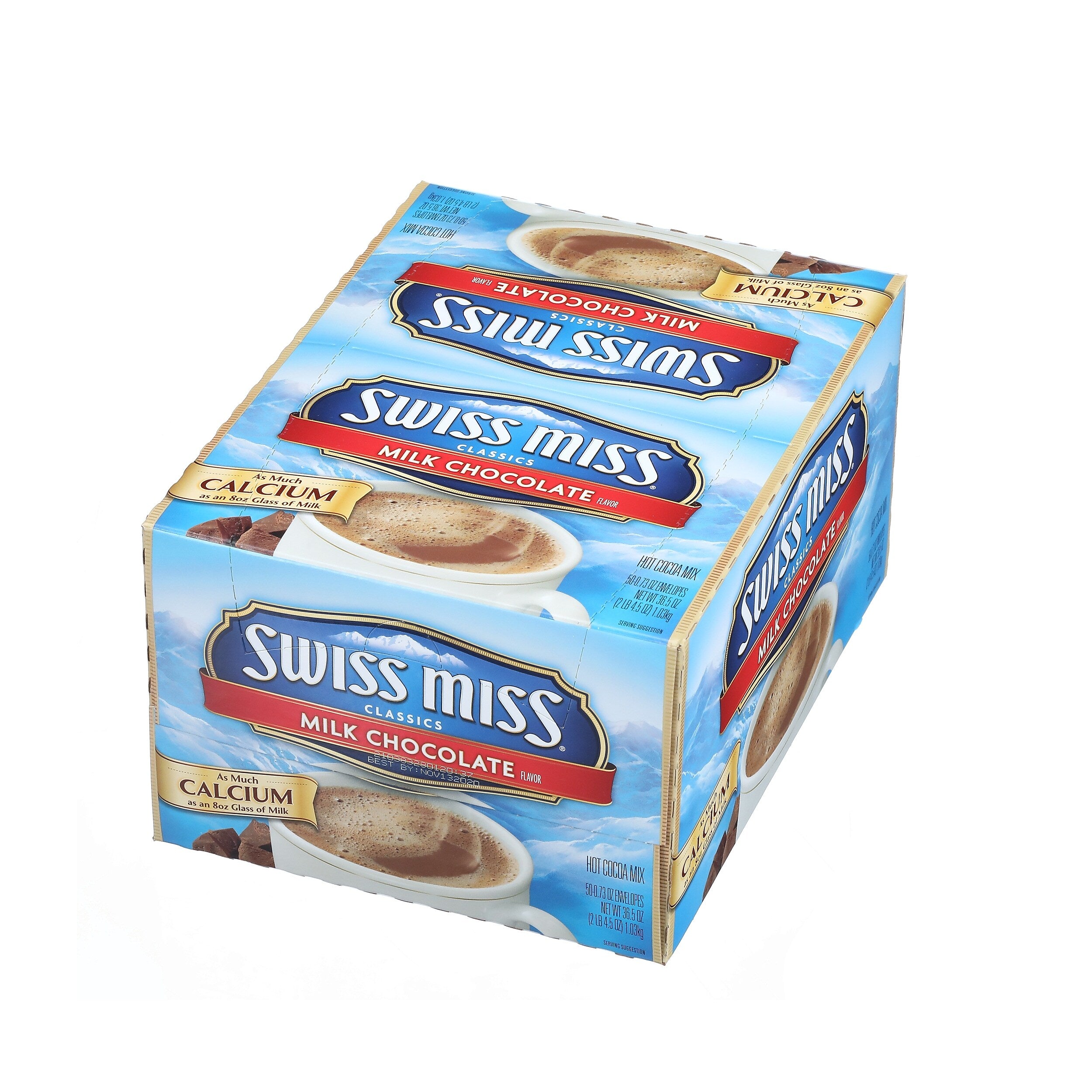 Swiss Miss Milk Chocolate Cocoa, 0.73 Oz., 50/Box