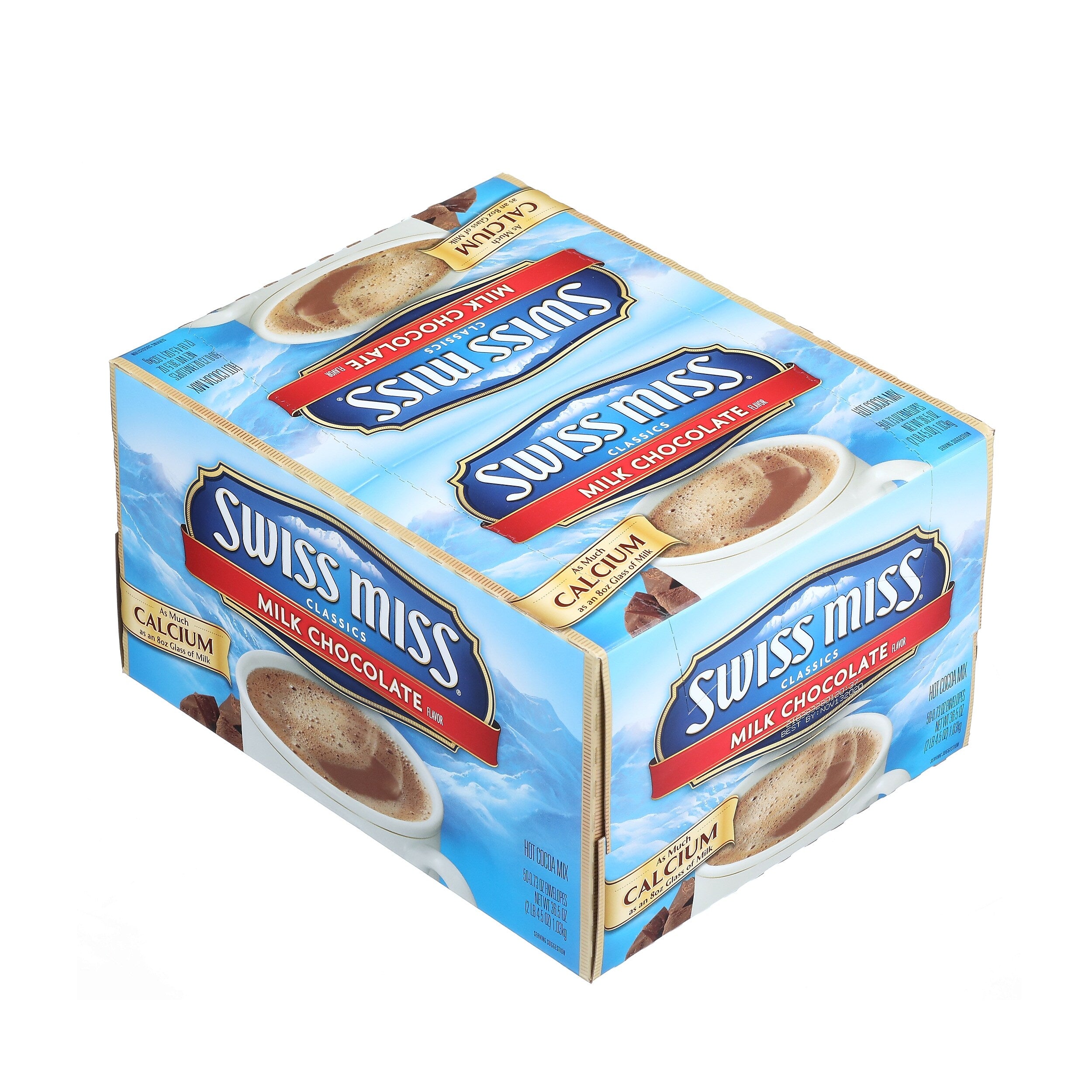 Swiss Miss Milk Chocolate Cocoa, 0.73 Oz., 50/Box