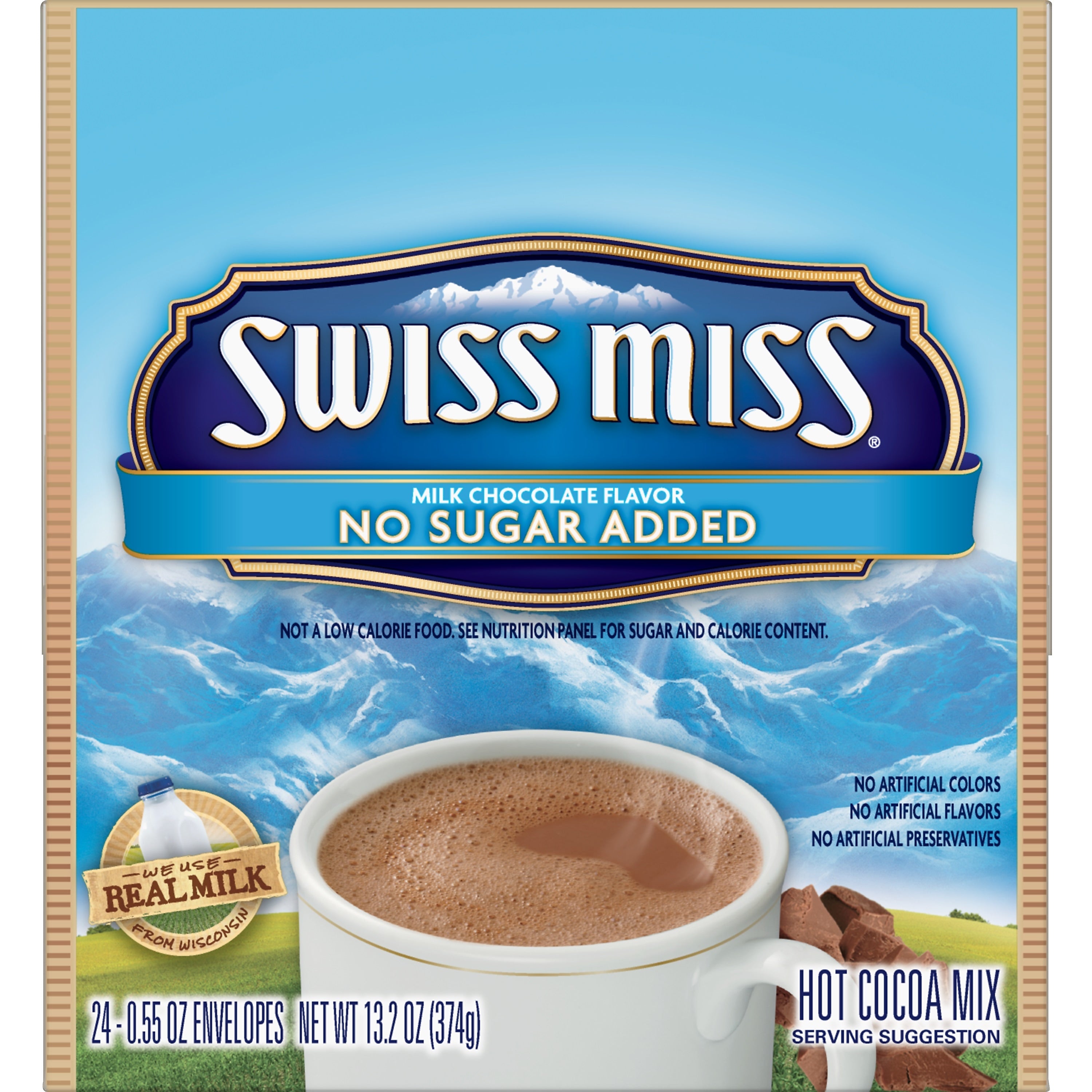 Swiss Miss No Sugar Added Cocoa, 0.55 Oz., 24/Box