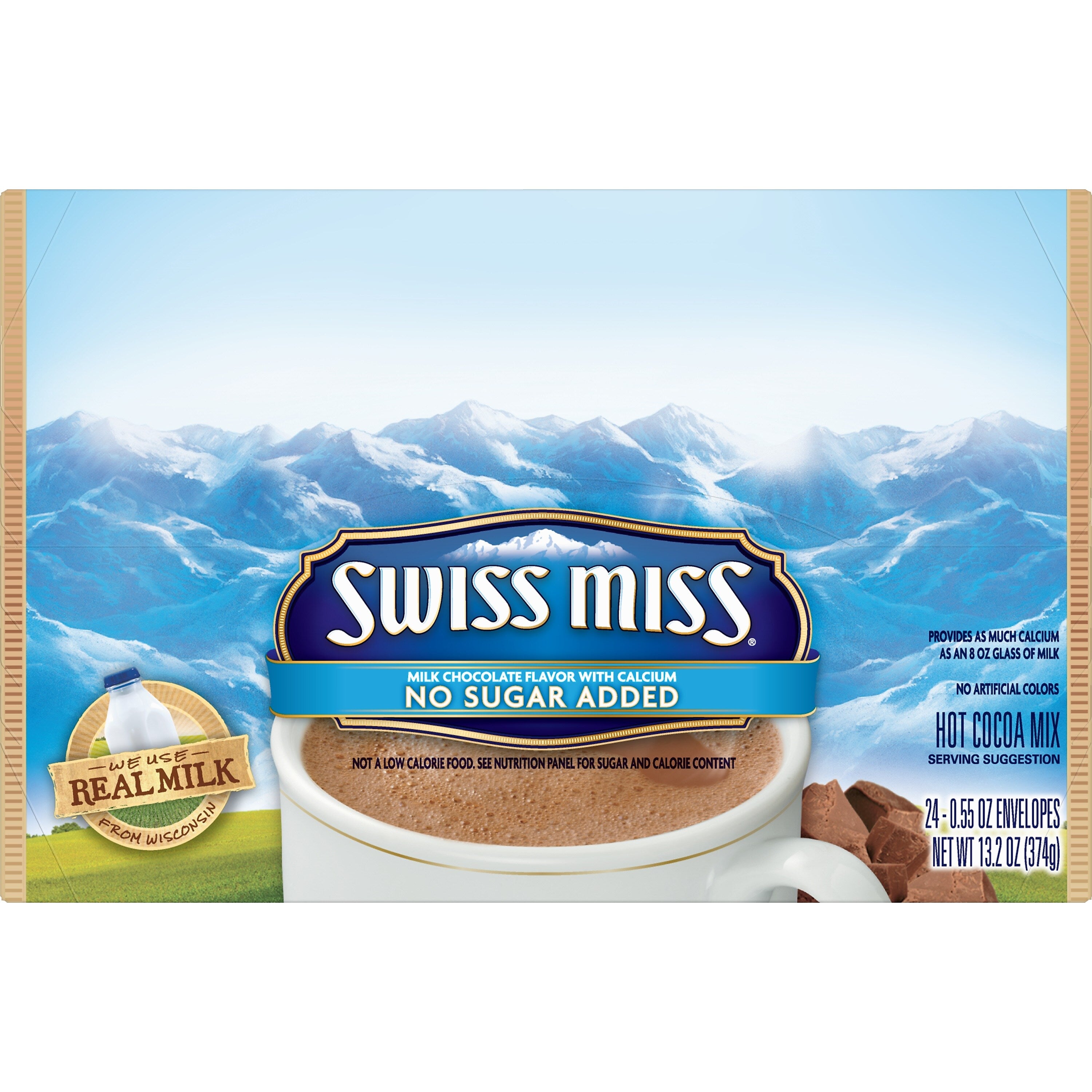 Swiss Miss No Sugar Added Cocoa, 0.55 Oz., 24/Box