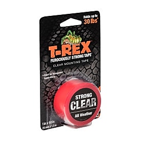 T-REX® Strong and Clear Mounting Tape, Clear, 1