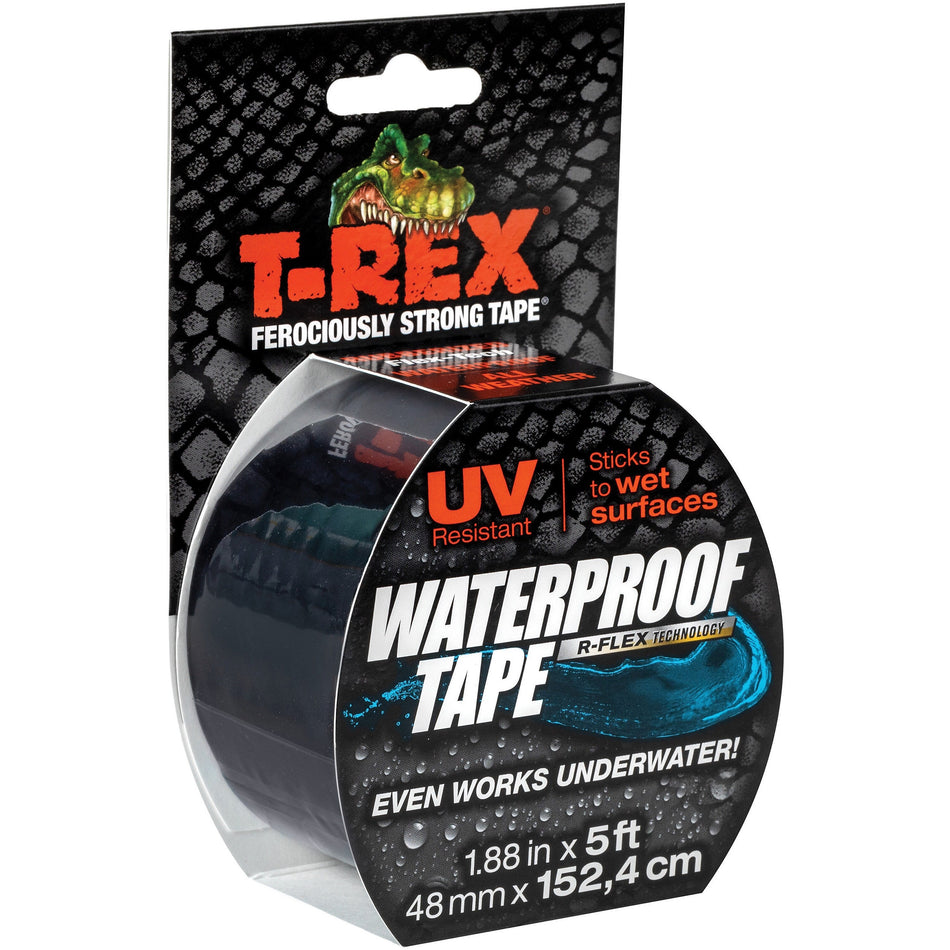 T-REX Waterproof Tape, 2" W x 5 ft L, Long Lasting, Durable, 1 Each, Black