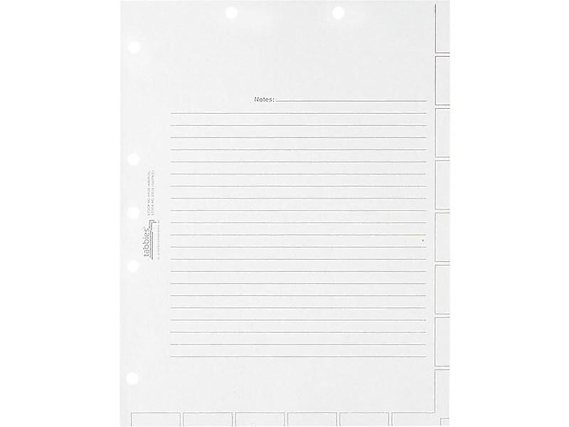 Tabbies Medical Chart Index Blank Tab Dividers, 7-Hole Punched, White, 400/Box