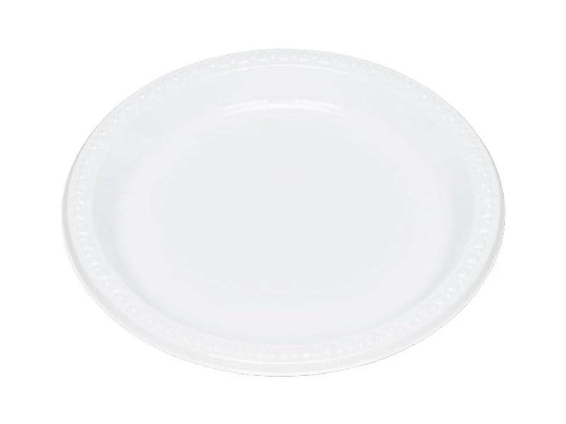 Table Mate Plastic Plates, White, 125/Pack