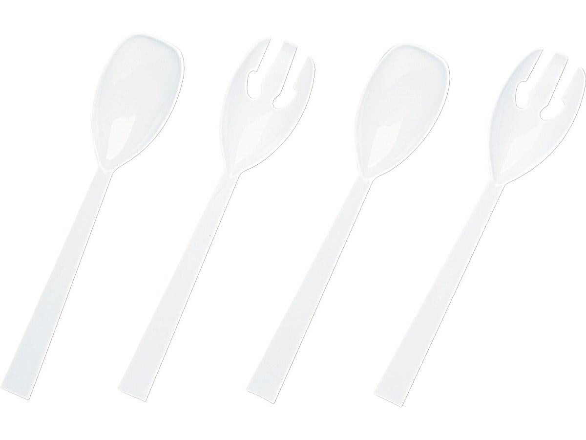 Table Mate Plastic Serving Sets, Medium-Weight, White, 48/Pack