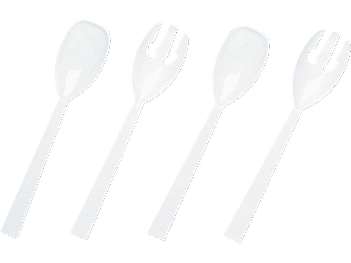 Table Mate Plastic Serving Sets, Medium-Weight, White, 48/Pack