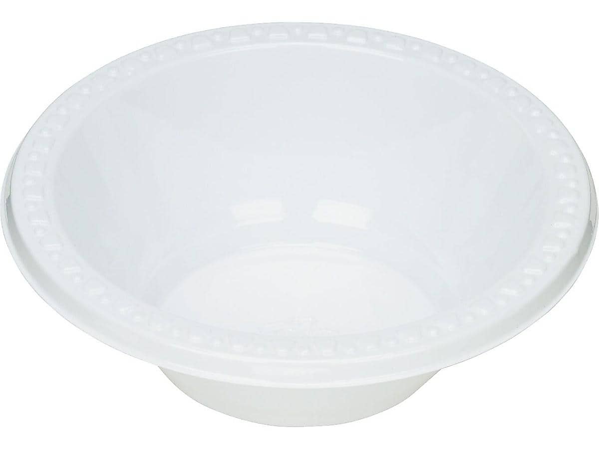 Table Mate Plastic Standard Bowls, 12 oz., White, 125/Pack