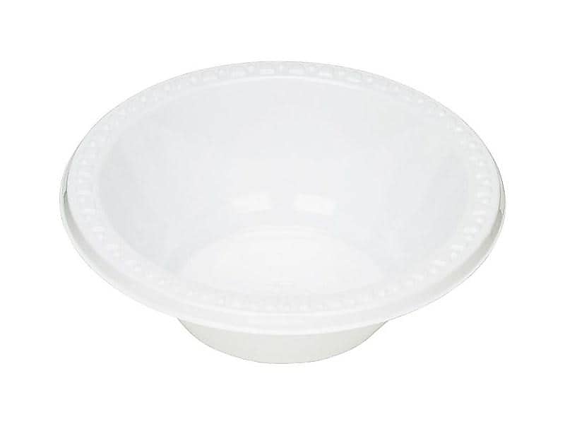 Table Mate Plastic Standard Bowls, 12 oz., White, 125/Pack