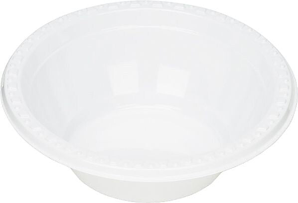 Table Mate Plastic Standard Bowls, 5 Oz., White, 125/Pack