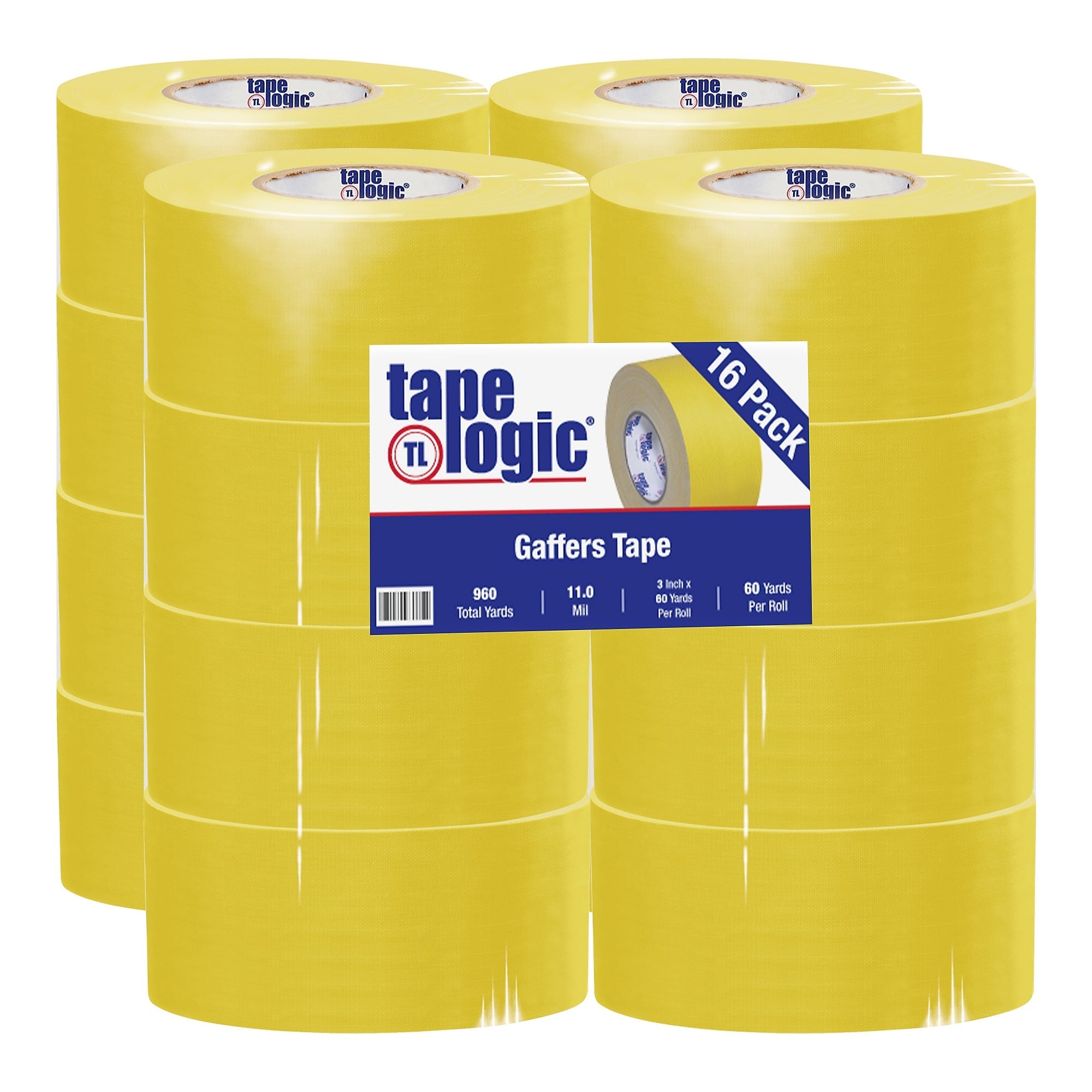 Tape Logic 3" x 60 yds. x 11 mil Gaffers Tape, Yellow16/Carton